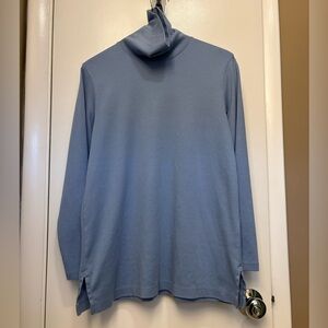 Lands' End Light Blue Turtleneck Top